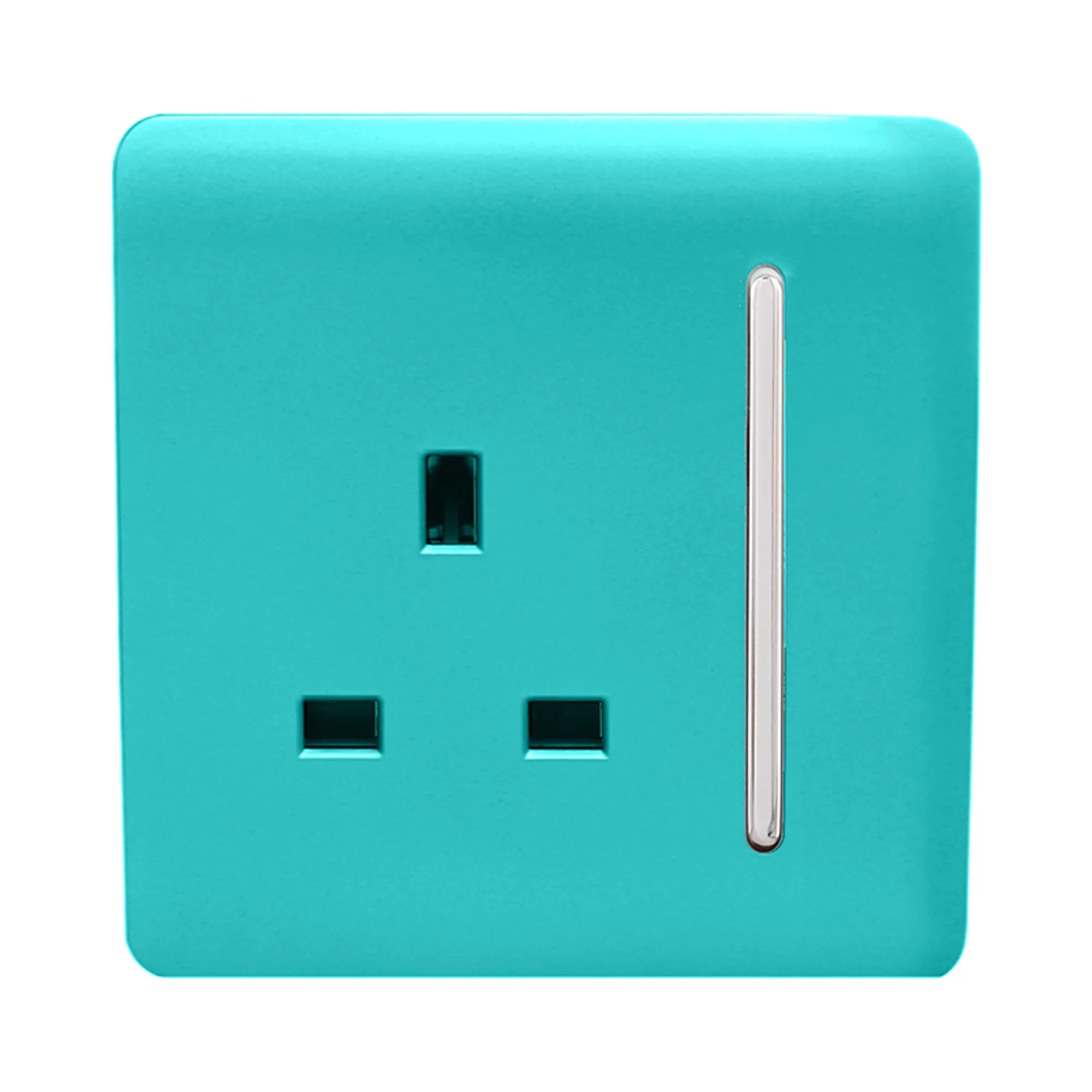 1 Gang 13Amp Switched Single Socket Bright Teal